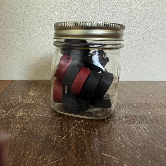 Armstrong Tires Rubber Checkers Ounce of Prevention Advertising Kerr Mason Jar - Picture 1 of 10